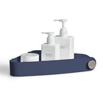 Sotfamily Plastique Etagere Douche sans Percage, Rangement et Organisation de la Salle de Bain, Porte Savon Douche, Etagere Salle de Bain, Comprend 6 Autocollants Adhésifs, Bleu Marine