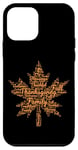 iPhone 12 mini Thanksgiving Maple Leaf Word Cloud for Family Tradition Fall Case