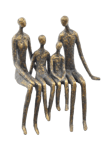 Libra Interiors Sitting Family of Four Sculpture, H28cm, Antique Bronze