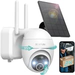 BOIFUN 2K Solar Wireless Security Outdoor Camera, 360° CCTV Battery Camera System with Wi-Fi, Smart Motion Detection & Alert, Color Night Vision, 2-Way Audio, IP65 Waterproof, Custom Security Zone