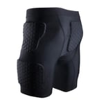 TZTED Compression Sports Shorts de Protection pour Football Basketball Paintball Rugby,Noir,L