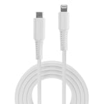 LINDY 2m USB Type C to Lightning Cable, White MFi Certified