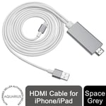 Cable HDMI Space Grey 1080p iPhone 7 6S iPad mini air Pro 8.48 cm