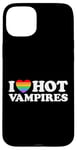 Coque pour iPhone 15 Plus J'aime Hot Vampire Funny Vampiric Blood Book Gay Fan Pride