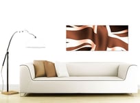 Brown Modern Canvas Picture of Union Jack Flag  - 120cm x 50cm - 1011