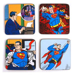 Set of 4 Superman Coasters, Officially Licensed Classic Comic Strip Superman