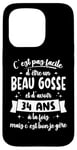 Coque pour iPhone 15 Pro 34 ans Cadeau Anniversaire Homme Beau Gosse Idée Cadeau