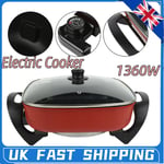 5L Multi Cooker Pot Electric Non Stick Frying Pan Large 30cm Diameter 1360W UK