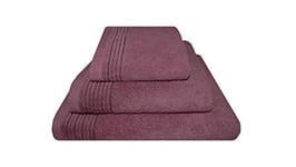 Lasa Juliet – Set of 3 pieces for the bathroom, guest towel 33x50 cm, hand towel 50x100 cm and bath sheet 100x150, purple color