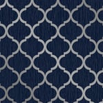 Crystal Trellis Geometric Glittery Metallic Wallpaper by Debona Blue/Silver 8894