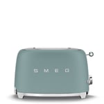 SMEG Grille Pain Toaster 2 Fentes 950W 3 Programmes Vert Émeraude Mat