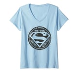 Womens Superman The Original Man Of Steel Retro V-Neck T-Shirt