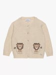 Trotters Baby Augustus Lion Wool Blend Cardigan, Oatmeal