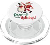 Dancing into the Holidays Père Noël Bonhomme de neige Cadeau Homme Femme PopSockets PopGrip pour MagSafe