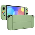 eXtremeRate DIY Full Set Shell Buttons for Nintendo Switch OLED, Replacement Console Back Plate & Kickstand, Custom Case Housing for Nintendo Switch OLED JoyCon Controller - Matcha Green