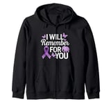 I Will Remember For You Alzheimer's Awareness Zip Hoodie