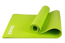 ZIPRO Tapis de gymnastique, tapis de yoga, tapis de yoga rembourré antidérapant pour fitness, pilates, gymnastique avec sangle de transport, 4 mm, vert