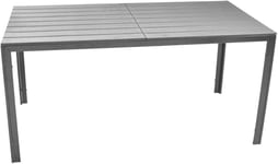 Table Extérieur Jardin Résine Plastique Effet Bois Gris 156x78x74h 345v