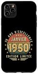 Coque pour iPhone 11 Pro Max Janvier 1950 Cadeau Anniversaire Janvier 1950 75 ans Homme