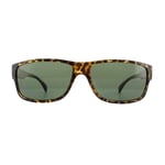 Timberland Rectangle Mens Dark Havana Green Sunglasses - Brown - One Size