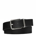 Coach Mens Wide Harness CTS Reversible Belt in Pebbled Leather - Black - One Size