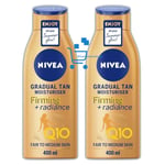 2 x NIVEA Q10 Firming Radiance Gradual Tan 400ml - Tanning Moisturiser