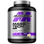 MuscleTech MassTech Elite Protein Powder, Weight & Muscle Mass Gainer, Whey Isolate Mass Protein Powder With 3g Creatine, 80g Protein, 18g BCAA, 14 Servings, 3.2kg, Vanilla Cake