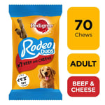 10 X 123g Pedigree Rodeo Duos Dog Treats With Beef & Cheese 70 Chews