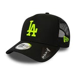 New Era Los Angeles Dodgers A Frame Adjustable Trucker Cap Diamond Era Black/Neon Yellow - One-Size