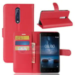 Nokia 8      Pu Wallet Case    [Red]