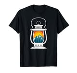 Camping T Shirt Gas Lamp Wilderness Sunrise Camping Shirt T-Shirt