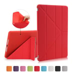 SQBB För Ipad 9.7 (2018) / 9.7 (2017) Origami Smart Pu Läder + Tpu Tablet Case Röd