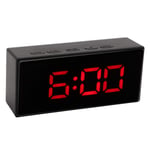 Speglad digital väckarklocka smart ljusavkännande LED-display digital smart klocka med två visningslägen snooze-funktion röd