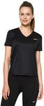 Nike Women Miler V-Neck Top - Black/Reflective Silver, Small