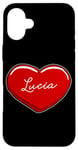 iPhone 16 Plus Hand Drawn Heart Lucia - First Name Hearts I Love Lucia Case