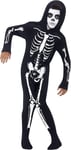 Smiffys Childrens Skeleton Costume, All In One Jumpsuit with Hood, SizeS, Colour