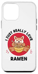 Coque pour iPhone 12 mini Panda rouge Kawaii I Just Really Love Ramen Lover