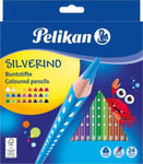 Pelikan Puuvärikynät, Silverino, kolmikulmaiset, SOFT ohut, 24 väriä