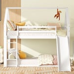 lit superposé lit cabane pour enfant avec escalier et barrière coulissante lit mezzanine barres de protection contre les chutes cadre de lit en bois