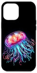 Coque pour iPhone 15 Pro Max Méduse lumineuse arc-en-ciel, méduse, créature de la mer profonde #2