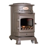 Chauffage gaz Provence 3,4 kW Marron Miel Poêle à gaz Effet poêle à bois