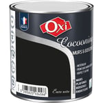 Peinture acrylique noire satinée pour murs en bois - OXI - 0.5l