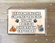 Cat Fridge Magnet Gift - Leave Me Alone I'm Only Talking To My British Shorthair