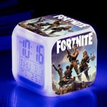 F-ortnite spel 7 färger skiftande nattlampa väckarklocka heminredning barn leksak present B