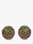 Eclectica Pre-Loved 18ct Gold Plated Coiled Rope Design Clip On Earrings, Dated Circa 1980's, Gold