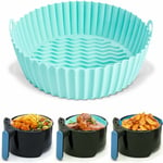 Jalleria - Panier Friteuse en Silicone,21 cm Pot en Silicone pour Friteuse à Air,Air Doublure de Four à Friteuse,Accessoire Air Fryer Pot