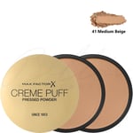 MAX FACTOR Creme Puff Radiant Skin Pressed Powder - 41 Medium Beige *PACK OF 2*