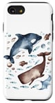 Coque pour iPhone SE (2020) / 7 / 8 Orca Whale Motif For Kids With Ocean Fish Pattern Cute Fishy