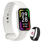 IOWODO Smart Watch, Fitness Tracker with Heart Rate/Blood Oxygen/Sleep Monitor/Message Reminder, 5ATM Waterproof Step Counter Watch with 24 Sport Modes Activity Tracker for iOS Android - Gray