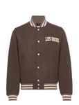 Varsity Herringb Wool Jacket Outerwear Jackets Varsity Jackets Brown Les Deux